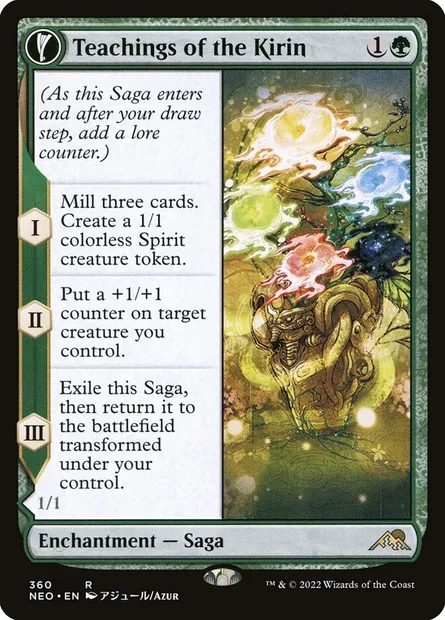 Teachings of the Kirin // Kirin-Touched Orochi, Magic card NEO 360 — Kamigawa: Neon Dynasty set