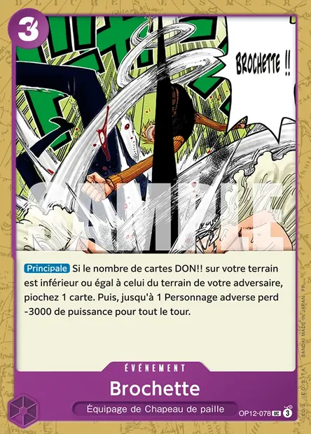 Brochette, carte One Piece OP12-078 — extension L'HÉRITAGE DU MAÎTRE