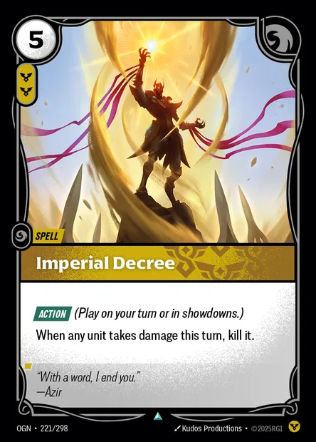 Imperial Decree, carte Riftbound OGN 221 — extension Origins