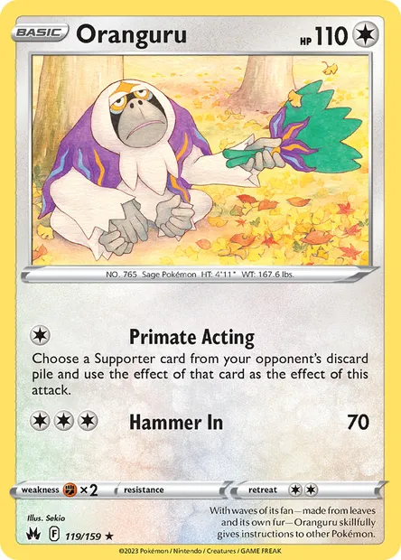 Oranguru, Pokémon card CRZ 119 — Crown Zenith set