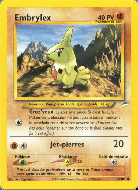 Embrylex, carte Pokémon NDE 70 — extension Neo Destiny