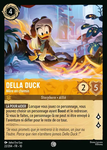 Della Duck - Mère en chemin, carte Disney Lorcana CH10-022 — extension Lueurs dans les Profondeurs