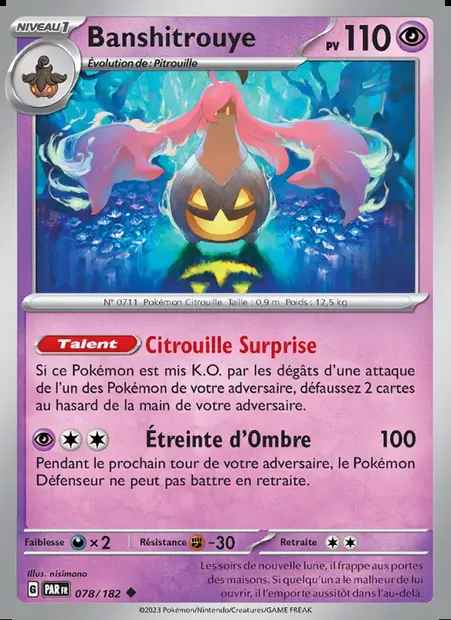 Banshitrouye, carte Pokémon PAR 078 — extension Faille Paradoxe