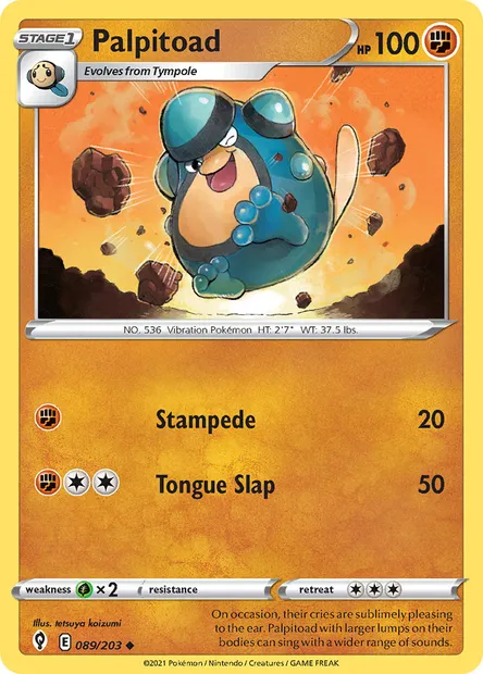 Palpitoad, Pokémon card EVS 89 — Evolving Skies set