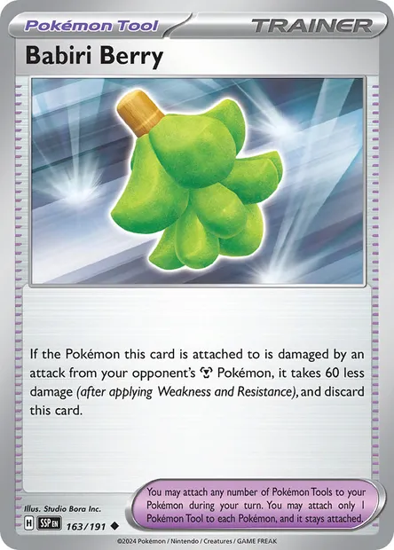 Babiri Berry, Pokémon card SSP 163 — Surging Sparks set
