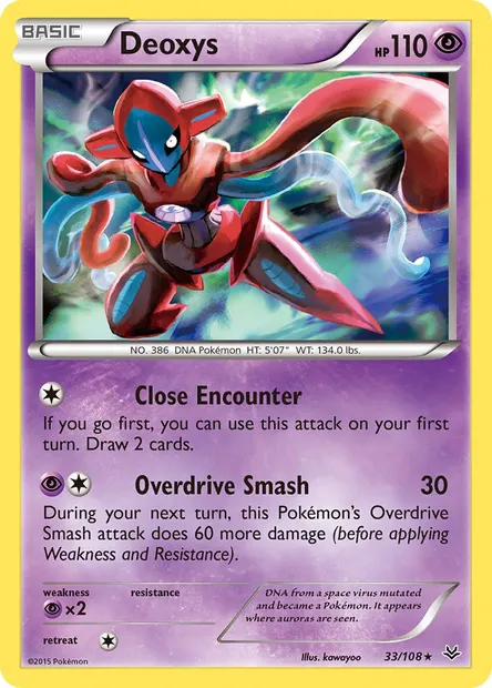 Deoxys, Pokémon card ROS 33 — Roaring Skies set