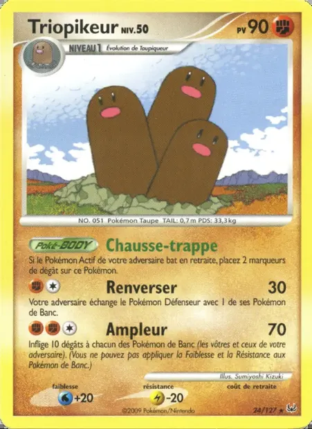 Triopikeur, carte Pokémon PL 24 — extension Platine