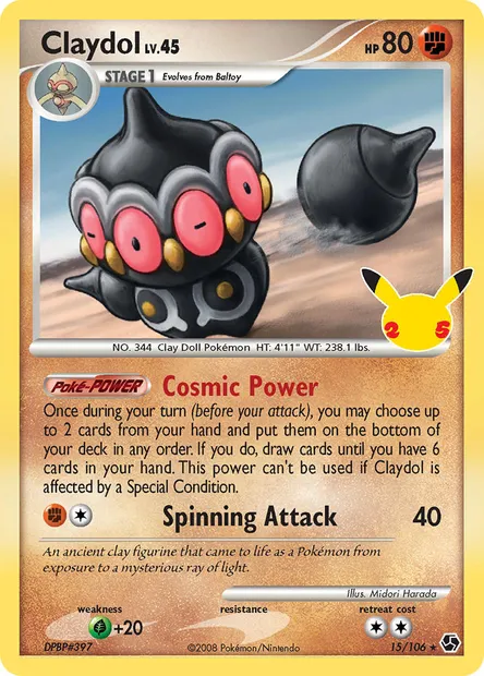 Claydol, Pokémon card CEL CC016 — Celebrations set