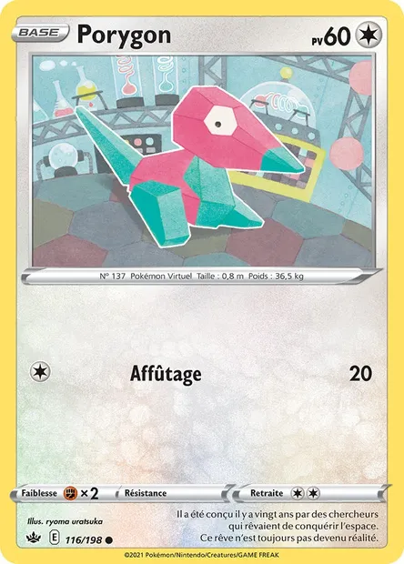 Porygon, carte Pokémon CRE 116 — extension Règne de Glace