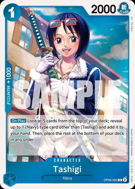 Tashigi, One Piece card OP06-050 — WINGS OF THE CAPTAIN set