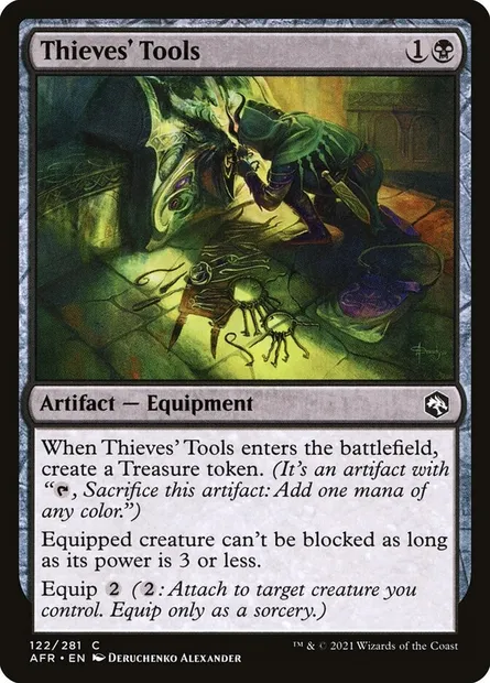 Thieves' Tools, Magic card AFR 122 — Adventures in the Forgotten Realms set