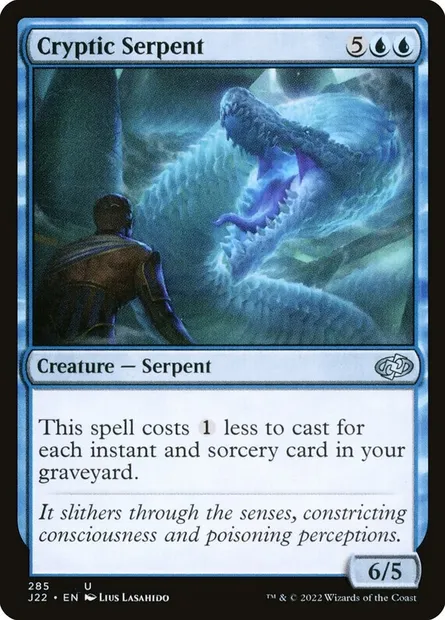 Cryptic Serpent, Magic card J22 285 — Jumpstart 2022 set
