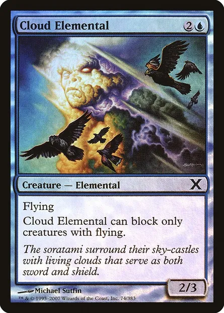 Cloud Elemental, Magic card 10E 74★ — Tenth Edition set