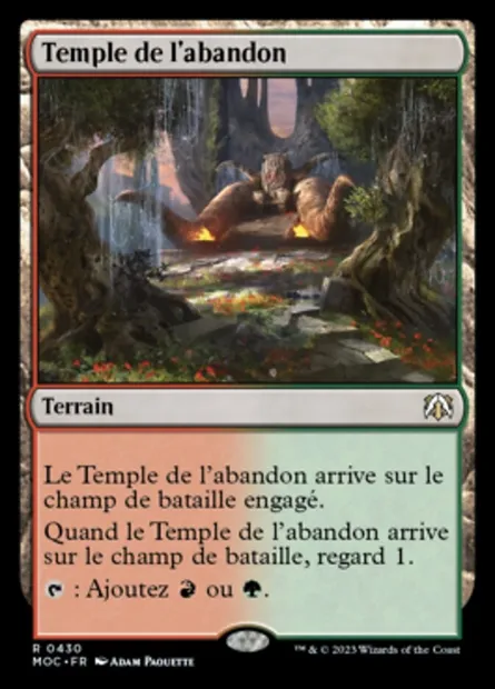 Temple de l'abandon, carte Magic MOC 430 — extension March of the Machine Commander