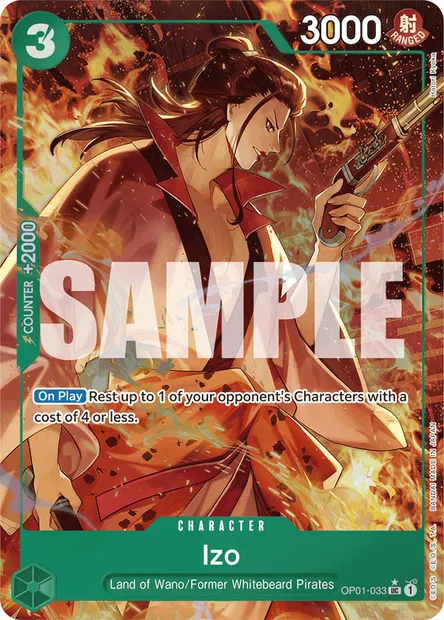 Izo, carte One Piece OP01-033 — extension ROMANCE DAWN