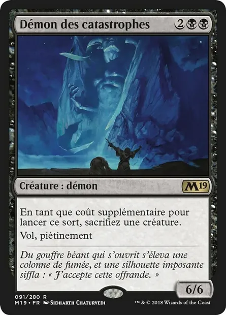 Démon des catastrophes, carte Magic M19 91 — extension Core Set 2019