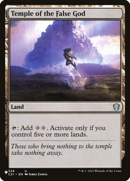 Temple de la fausse divinité, carte Magic PLST C21-326 — extension The List