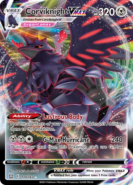 Corviknight VMAX, Pokémon card BST 110 — Battle Styles set