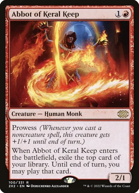 Abbot of Keral Keep, Magic card 2X2 100 — Double Masters 2022 set