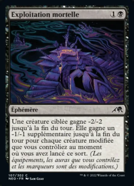Exploitation mortelle, carte Magic NEO 107 — extension Kamigawa: La Dynastie Néon