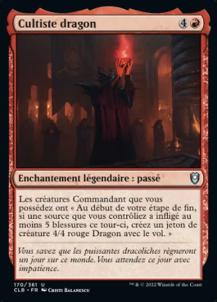 Cultiste dragon, carte Magic CLB 170 — extension Commander Légendes : la bataille de la Porte de Baldur