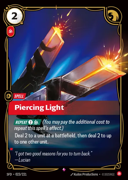 Piercing Light, Riftbound card SFD 023 — Spiritforged set