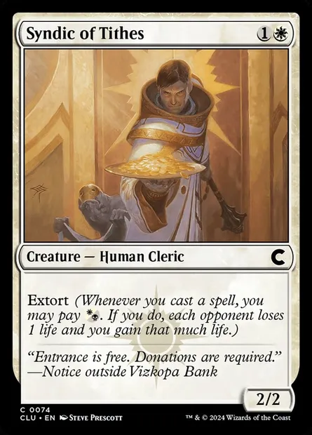 Syndic des dîmes, carte Magic CLU 74 — extension Ravnica: Clue Edition