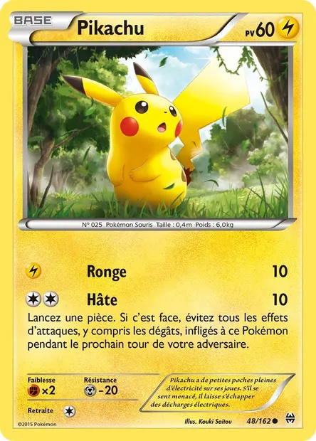 Pikachu, carte Pokémon BKT 48 — extension Impulsion Turbo