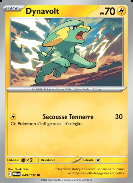 Dynavolt, carte Pokémon MEG 049 — extension Méga-Évolution