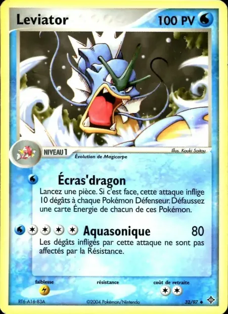 Léviator, carte Pokémon DR 32 — extension EX Dragon