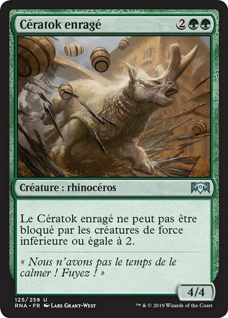 Cératok enragé, carte Magic RNA 125 — extension L'allégeance de Ravnica