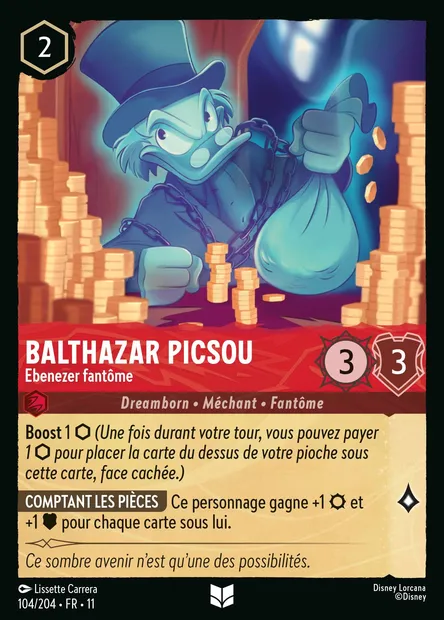 Balthazar Picsou - Ebenezer fantôme, carte Disney Lorcana CH11-104 — extension Givresort