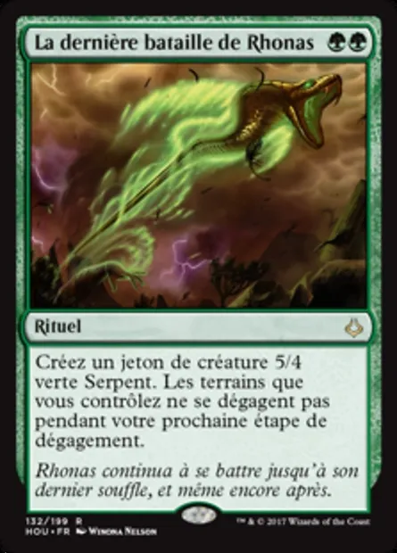 La dernière bataille de Rhonas, carte Magic HOU 132 — extension L’âge de la destruction