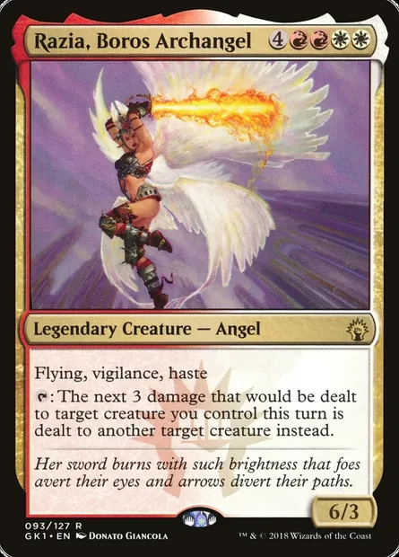 Razia, Boros Archangel, Magic card GK1 93 — GRN Guild Kit set