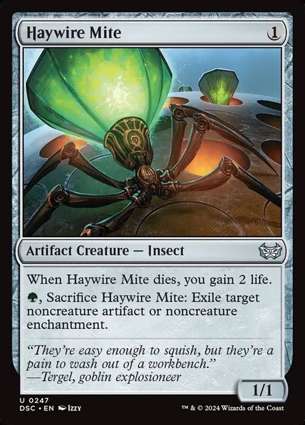 Haywire Mite, Magic card DSC 247 — Duskmourn: House of Horror Commander set