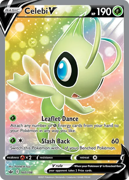 Celebi V, Pokémon card CRE 160 — Chilling Reign set