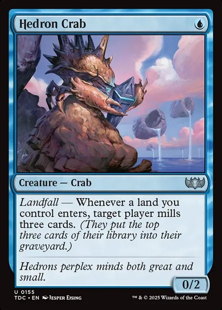 Hedron Crab, Magic card TDC 155 — Tarkir: Dragonstorm Commander set