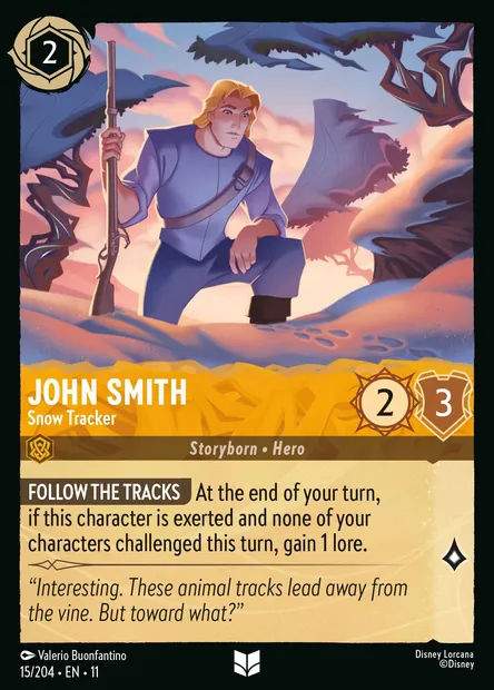 John Smith - Snow Tracker, Disney Lorcana card CH11-015 — Winterspell set