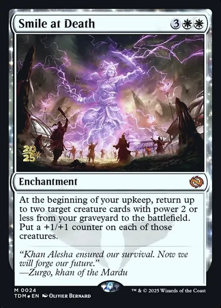 Sourire devant la mort, carte Magic PTDM 24s — extension Tarkir: Dragonstorm Promos