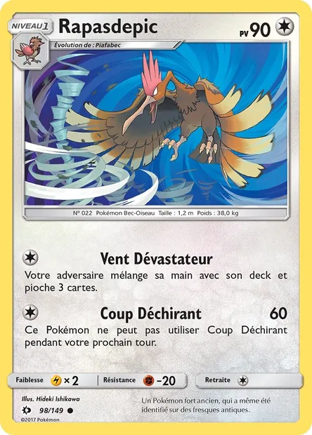 Rapasdepic, carte Pokémon SUM 98 — extension Soleil et Lune