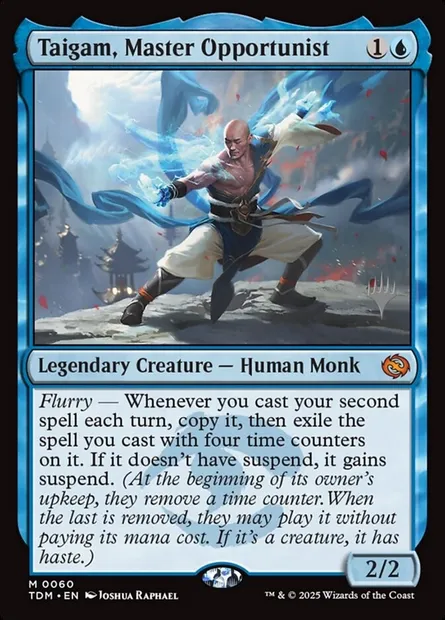 Taigam, Master Opportunist, Magic card PTDM 60p — Tarkir: Dragonstorm Promos set