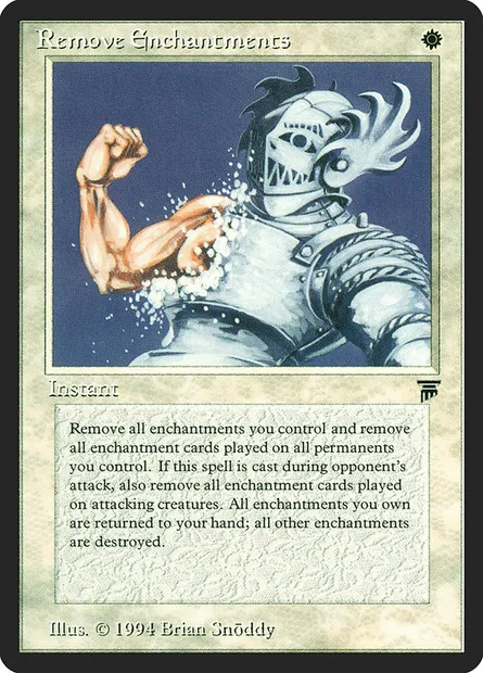 Remove Enchantments, Magic card LEG 33 — Legends set
