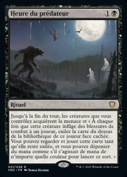 Heure du prédateur, carte Magic VOC 21 — extension Crimson Vow Commander