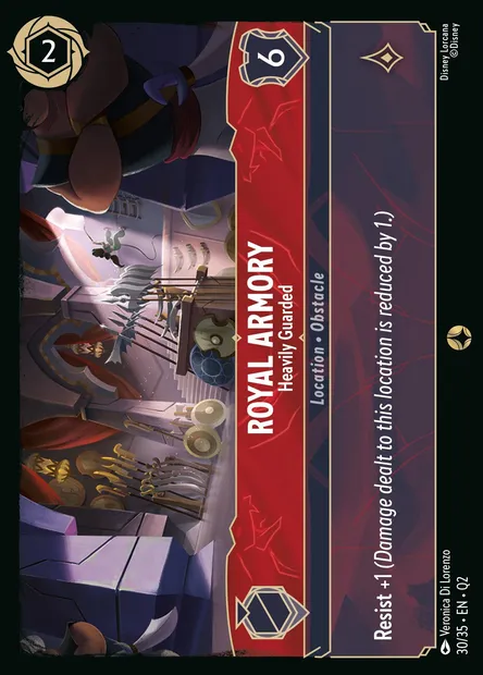 Royal Armory - Heavily Guarded, Disney Lorcana card Q2-030 — Illumineer's Quest: Palace Heist set