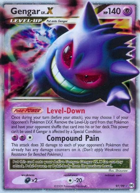 Gengar LV.X, carte Pokémon AR 97 — extension Arceus