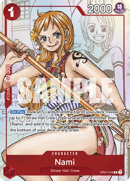 Nami, One Piece card OP01-016 — ROMANCE DAWN set