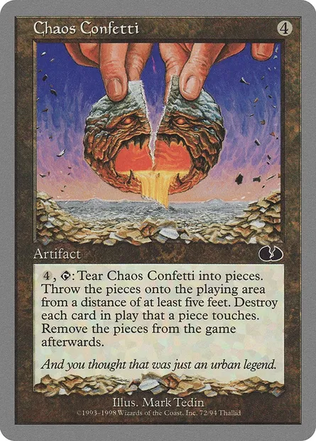 Chaos Confetti, Magic card UGL 72 — Unglued set