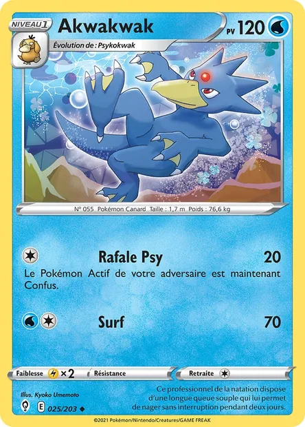 Akwakwak, carte Pokémon EVS 25 — extension Évolution Céleste