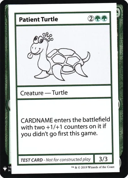 Patient Turtle, Magic card CMB1 82 — Mystery Booster Playtest Cards 2019 set