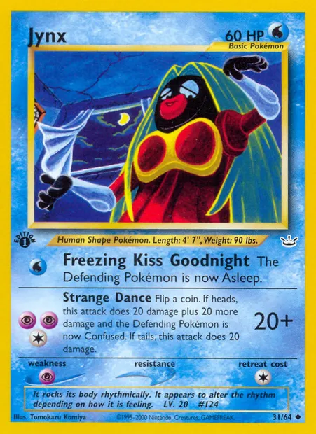 Jynx, Pokémon card NR 31 — Neo Revelation set